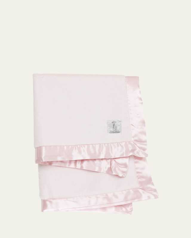 Luxe Solid Plush Baby Blanket w/ Satin Border